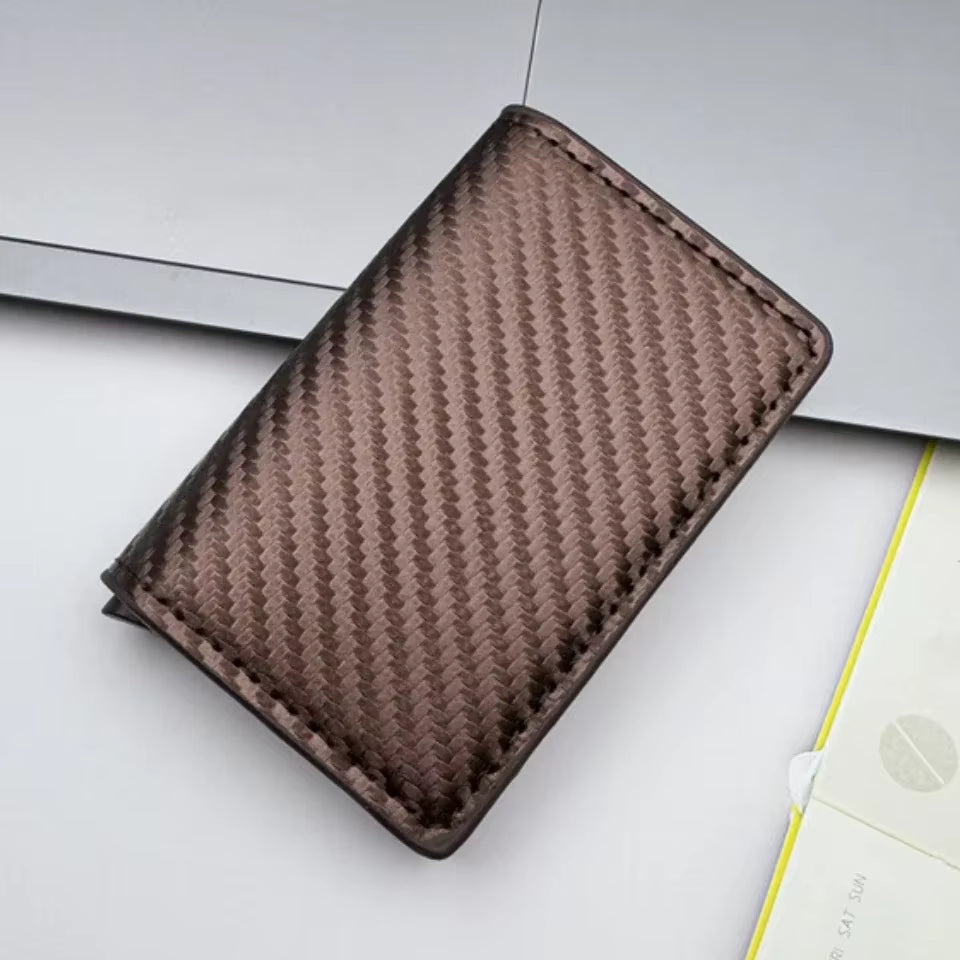 Carbon Fiber Credit Card Holder Wallet Men Rfid Smart Meral Thin Slim Pop up Minimalist Wallet Small Black Purse Metal Wallet