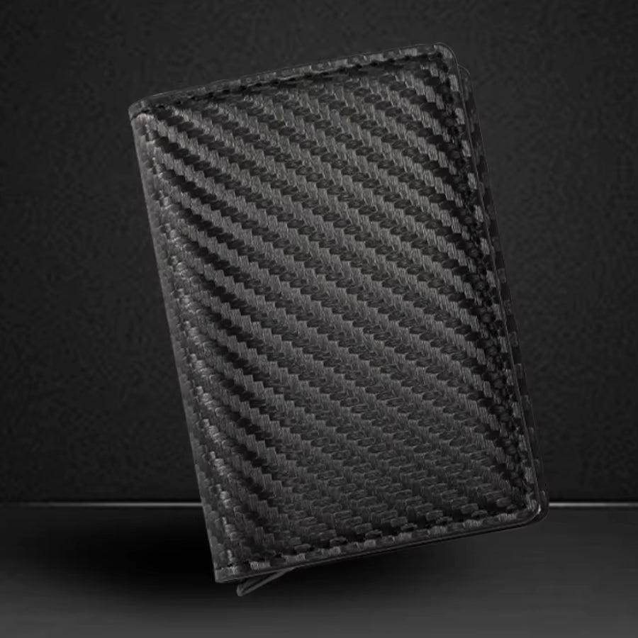 Carbon Fiber Credit Card Holder Wallet Men Rfid Smart Meral Thin Slim Pop up Minimalist Wallet Small Black Purse Metal Wallet