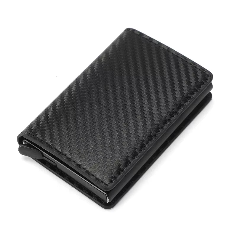 Carbon Fiber Credit Card Holder Wallet Men Rfid Smart Meral Thin Slim Pop up Minimalist Wallet Small Black Purse Metal Wallet