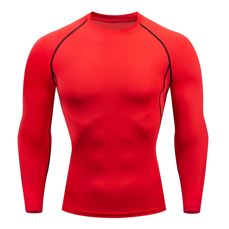 Men Compression Running T-Shirt Fitness Tight Long Sleeve Sport Shirts Training Jogging Tops Gym Sportswear Dry Fit Rashgard