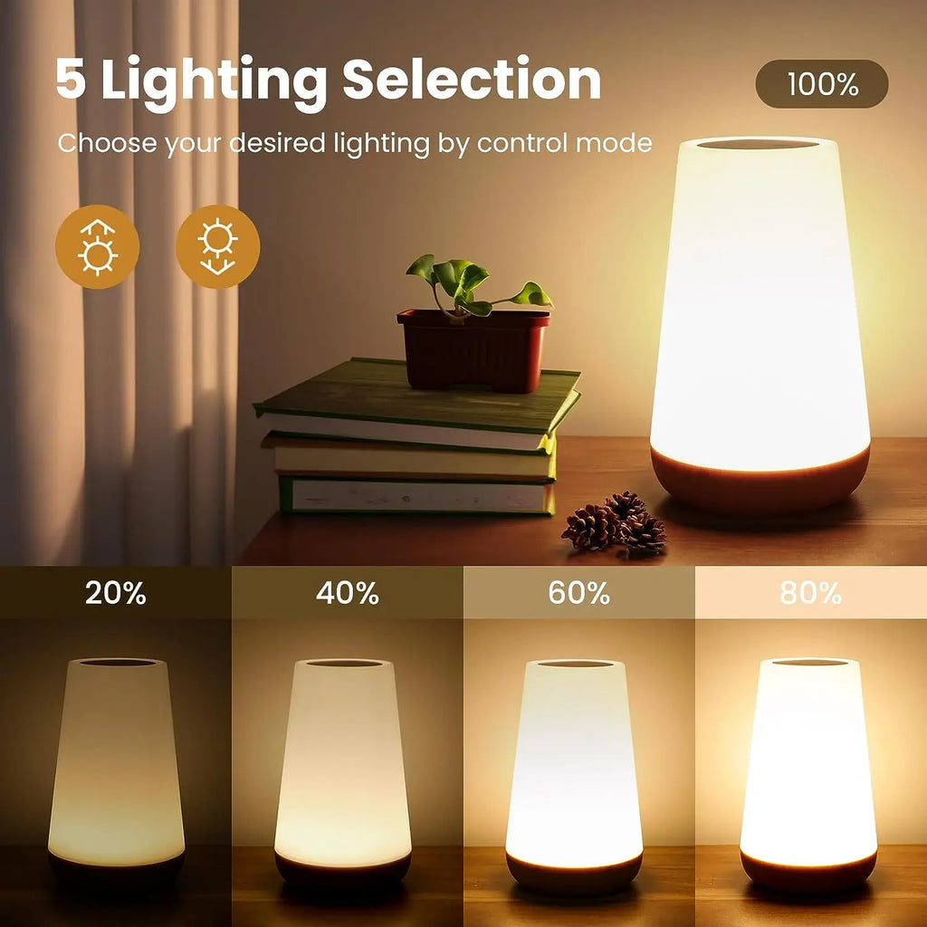Table Lamp Bedside Lamp for Bedroom 13 Color Changing Touch Night Light RGB Remote Dimmable USB Rechargeable Portable Room Light