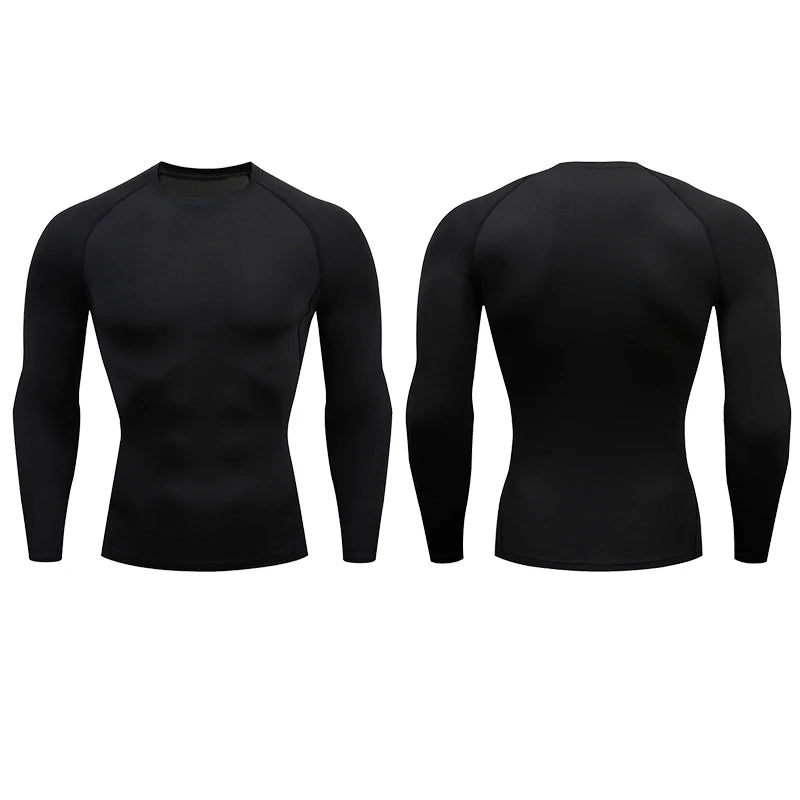 Men Compression Running T-Shirt Fitness Tight Long Sleeve Sport Shirts Training Jogging Tops Gym Sportswear Dry Fit Rashgard