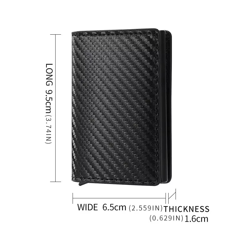 Carbon Fiber Credit Card Holder Wallet Men Rfid Smart Meral Thin Slim Pop up Minimalist Wallet Small Black Purse Metal Wallet