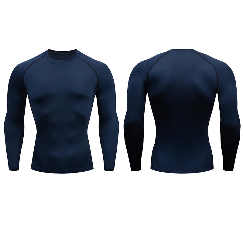 Men Compression Running T-Shirt Fitness Tight Long Sleeve Sport Shirts Training Jogging Tops Gym Sportswear Dry Fit Rashgard