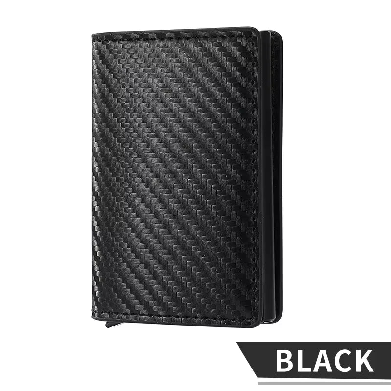 Carbon Fiber Credit Card Holder Wallet Men Rfid Smart Meral Thin Slim Pop up Minimalist Wallet Small Black Purse Metal Wallet